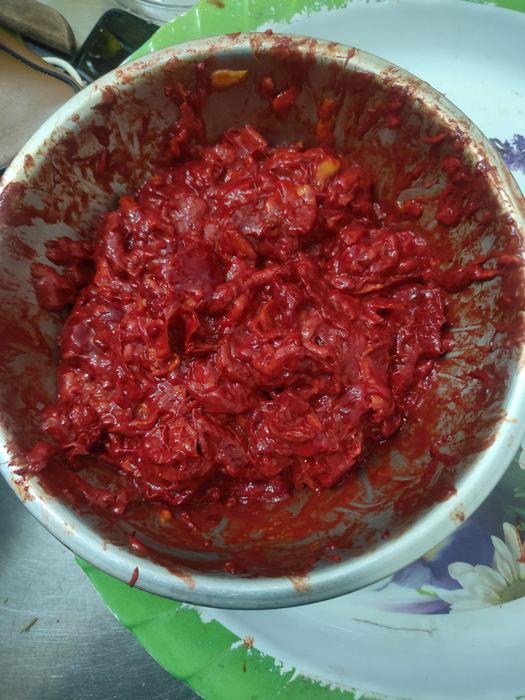 Thịt gấc chín đỏ